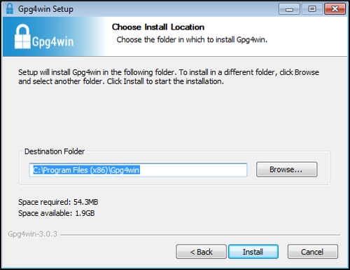 gpg4win installer location